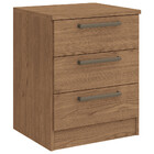 Mesa De Cabeceira Modulada Requinte Com 3 Gavetas - Macadâmia