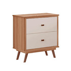 Mesa De Cabeceira Monza 2 Gavetas Em Mdf Com Pés Estilo Retrô