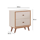 Mesa De Cabeceira Monza 2 Gavetas Em Mdf Com Pés Estilo Retrô