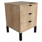 Mesa De Cabeceira Morgan 3 Gavetas Amadeirado - Falkk