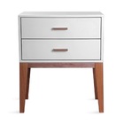 Mesa De Cabeceira Móvel Vintage Jatobá 2 Gavetas Branco