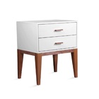 Mesa De Cabeceira Móvel Vintage Jatobá 2 Gavetas Branco