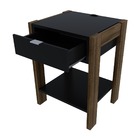 Mesa De Cabeceira Multimóveis Cr35003 Preta/nogal