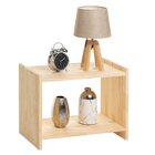 Mesa De Cabeceira Multiuso Natural & Colors 2 Prateleiras Úni