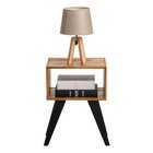 Mesa De Cabeceira Natural & Colors 2 Prateleiras Pé Longo Mel