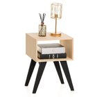 Mesa De Cabeceira Natural & Colors 2 Prateleiras Pé Longo Úni