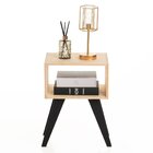 Mesa De Cabeceira Natural & Colors 2 Prateleiras Pé Longo Úni