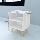 Mesa De Cabeceira Natural & Colors 3 Prateleiras Brancas Pé M