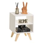 Mesa De Cabeceira Natural & Colors 3 Prateleiras Brancas Pé M