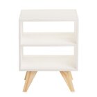Mesa De Cabeceira Natural & Colors 3 Prateleiras Brancas Pé M