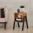 Mesa De Cabeceira Natural & Colors 3 Prateleiras Pé Diagonal