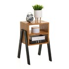 Mesa De Cabeceira Natural & Colors 3 Prateleiras Pé Diagonal