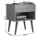 Mesa De Cabeceira Náutico 1 Gaveta Preto Fosco - Pnr Móveis