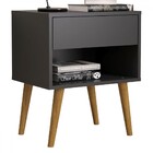 Mesa De Cabeceira Náutico 1 Gaveta Preto Fosco - Pnr Móveis