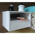 Mesa de Cabeceira Nicho com Gaveteiro Suspenso - Branco Laca