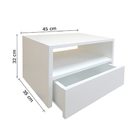 Mesa de Cabeceira Nicho com Gaveteiro Suspenso - Branco Laca