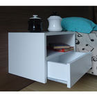 Mesa de Cabeceira Nicho com Gaveteiro Suspenso - Branco Laca