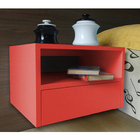 Mesa de Cabeceira Nicho Com Gaveteiro Suspenso - Coral/ Salmã