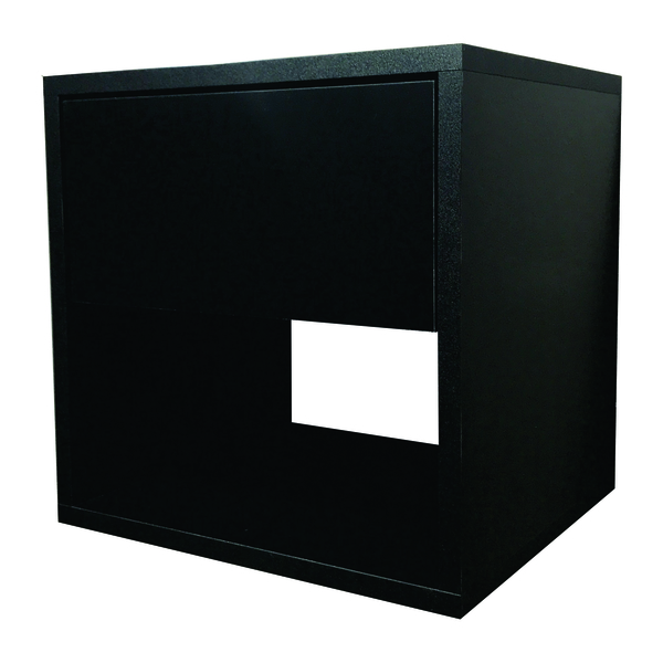 Mesa De Cabeceira Nicho Mdf Preto Gaveta Secreta Fundo Falso