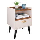 Mesa De Cabeceira Nicho Mesinha Quarto 1 Gaveta Puxador Conch