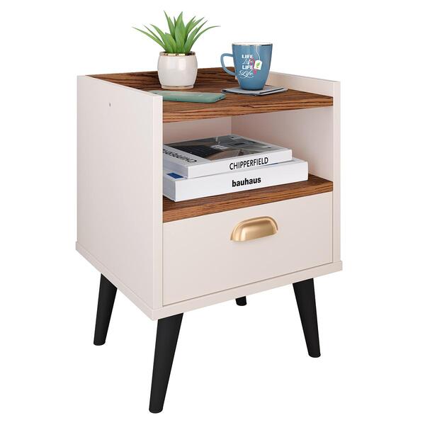 Mesa De Cabeceira Nicho Mesinha Quarto 1 Gaveta Puxador Conch