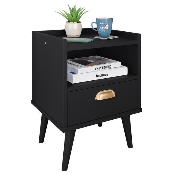 Mesa De Cabeceira Nicho Mesinha Quarto 1 Gaveta Puxador Conch