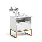 Mesa De Cabeceira Nina Com Nicho 45cm Branco/dourado