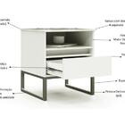 Mesa De Cabeceira Nina Com Nicho 45cm Branco/prata
