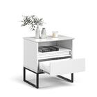 Mesa De Cabeceira Nina Com Nicho 45cm Branco/preto