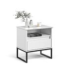 Mesa De Cabeceira Nina Com Nicho 45cm Branco/preto