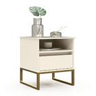 Mesa De Cabeceira Nina Com Nicho 45cm Off White/dourado