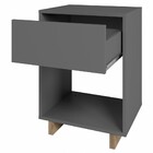 Mesa De Cabeceira Nomad 1 Gaveta Cinza/castanho - Appunto