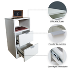 Mesa De Cabeceira Off-white 30cm Com 2 Gavetas E 1 Nicho Para