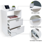 Mesa De Cabeceira Off-white 40cm Com 2 Gavetas E 1 Nicho Para