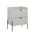 Mesa De Cabeceira Off White Em Madeira Mdf Moriah 45cm Pés De