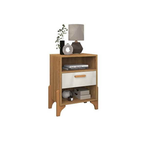 Mesa De Cabeceira Onix Freijó/off White – Vitamov