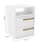 Mesa de Cabeceira Originale 2 Gavetas Branco - Belmax