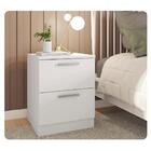 Mesa De Cabeceira Para Quarto 2 Gavetas Sleep Branco Caemmun