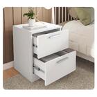Mesa De Cabeceira Para Quarto 2 Gavetas Sleep Branco Caemmun
