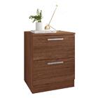 Mesa De Cabeceira Para Quarto 2 Gavetas Sleep Marrom Caemmun