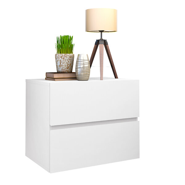 Mesa De Cabeceira Para Quarto Casal De Parede Cor Branco