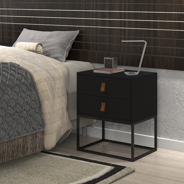 Mesa De Cabeceira Para Quarto Casal Estilo Industrial - Unic