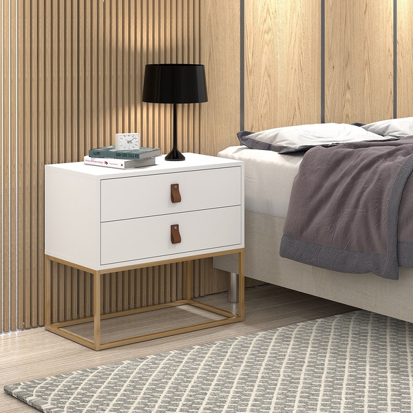 Mesa De Cabeceira Para Quarto Casal Estilo Industrial - Unic