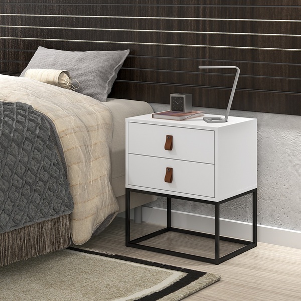 Mesa De Cabeceira Para Quarto Casal Estilo Industrial - Unic