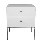 Mesa De Cabeceira Para Quarto Com 2 Gavetas Branco Tam. 41cm