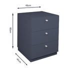 Mesa De Cabeceira Para Quarto Com 3 Gavetas Azul Tam. 45cm