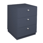 Mesa De Cabeceira Para Quarto Com 3 Gavetas Azul Tam. 45cm