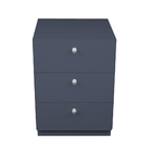 Mesa De Cabeceira Para Quarto Com 3 Gavetas Azul Tam. 45cm