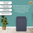 Mesa De Cabeceira Para Quarto Com 3 Gavetas Azul Tam. 45cm