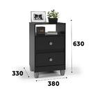 Mesa De Cabeceira Para Quarto Donna 2 Gavetas - Preto - Rpm M